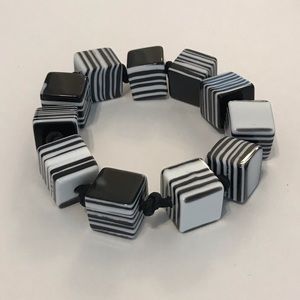 Retro Zebra Resin Bracelet